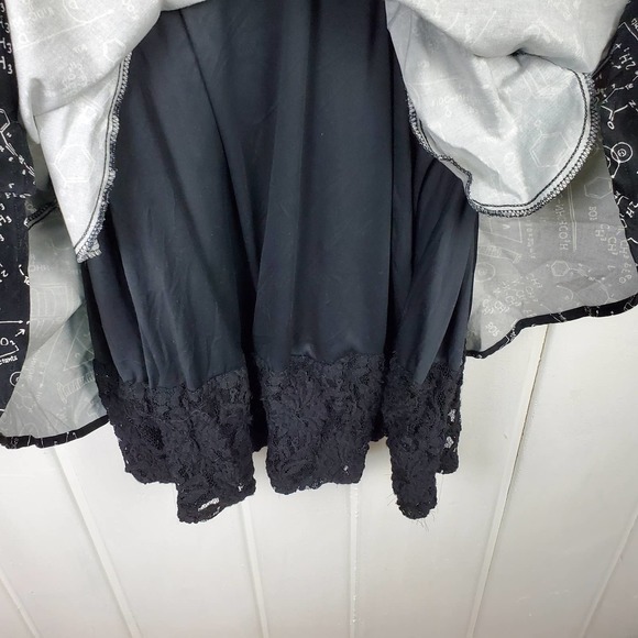 Hot Topic S Black White Science Graphic Print Fit & Flare Punk Tie Back Dress - Picture 8 of 9